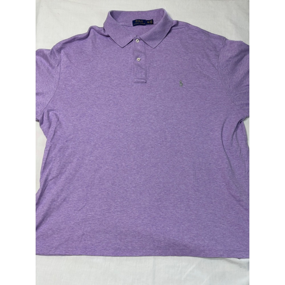 Polo Ralph Lauren Mens 2XLT Purple Heather Jersey Polo Shirt Short Sleeve